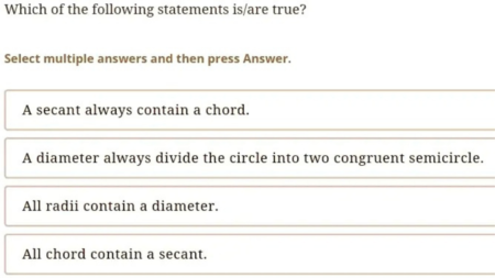 which of the following statements is true?