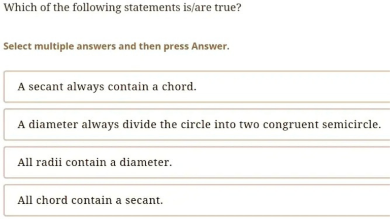 which of the following statements is true?